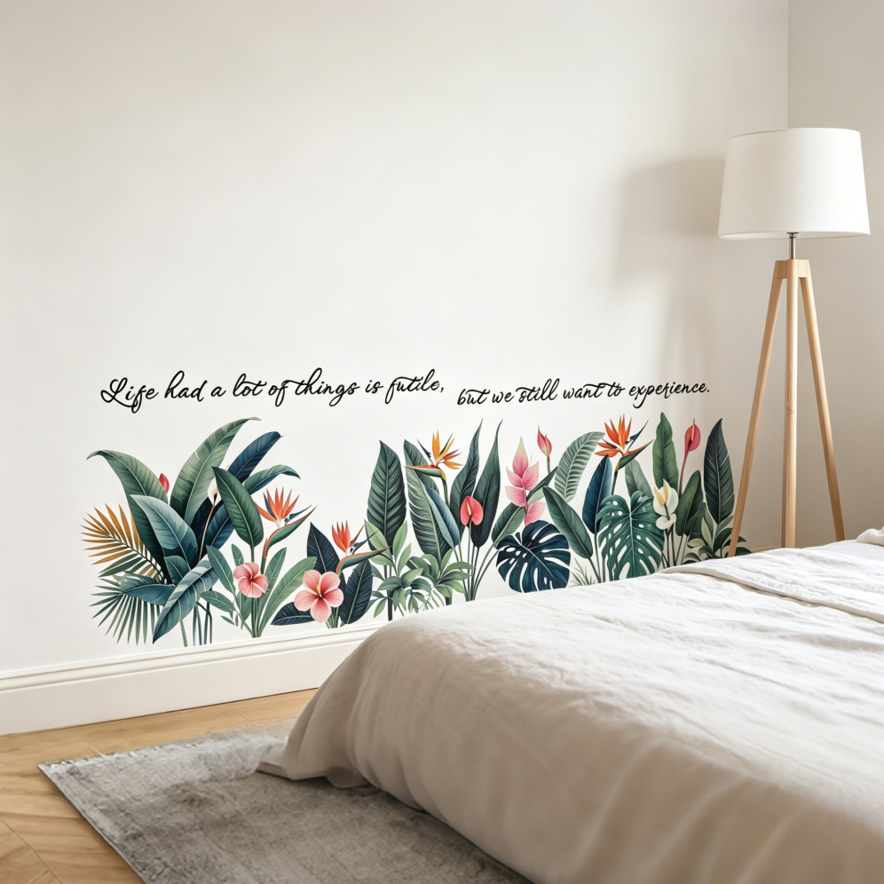 Stiker Dinding Daun Tropis, Mo - Furniture Paradise & Hardware Ghaziabad Photos ulasan dan harga