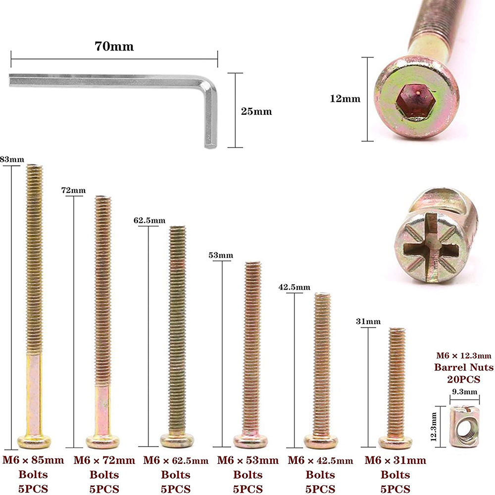 30-Set Kit Pengganti Perangkat - Furniture Hardware Barrel Nut ulasan dan harga