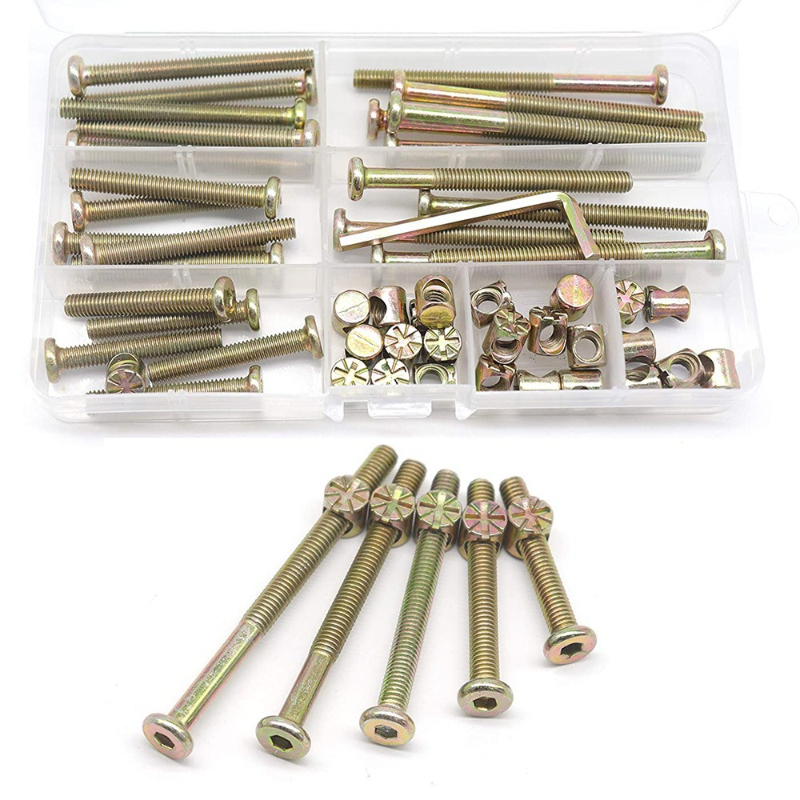 50pcs M6x40/50/60/70/80mm Sekr - Furniture Hardware Barrel Nut ulasan dan harga