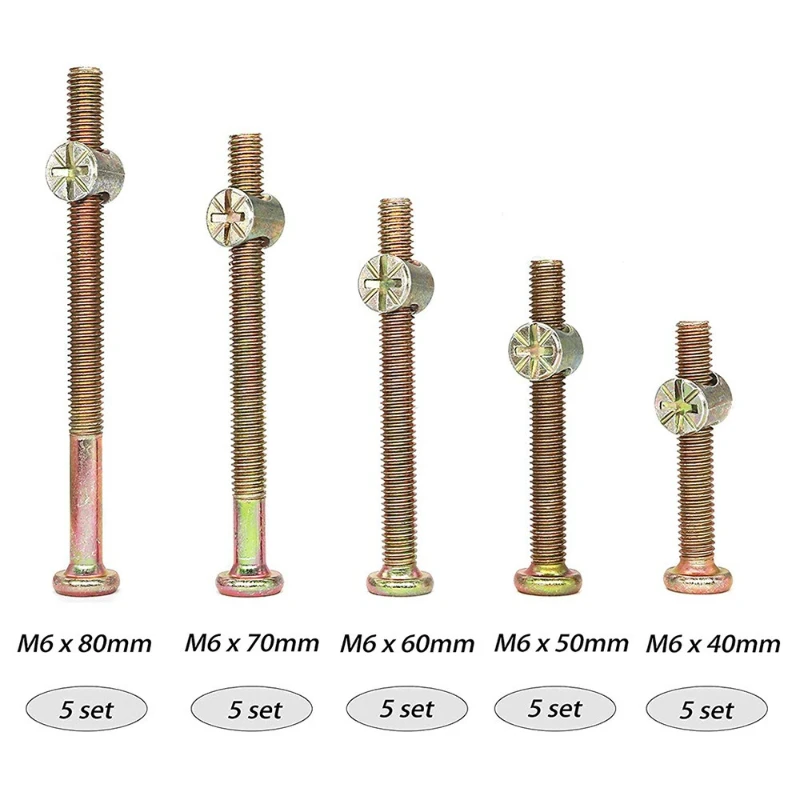 50pcs M6x40/50/60/70/80mm Sekr - Furniture Hardware Barrel Nut ulasan dan harga